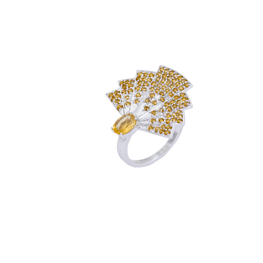 Sevilla Citrine Fan Ring