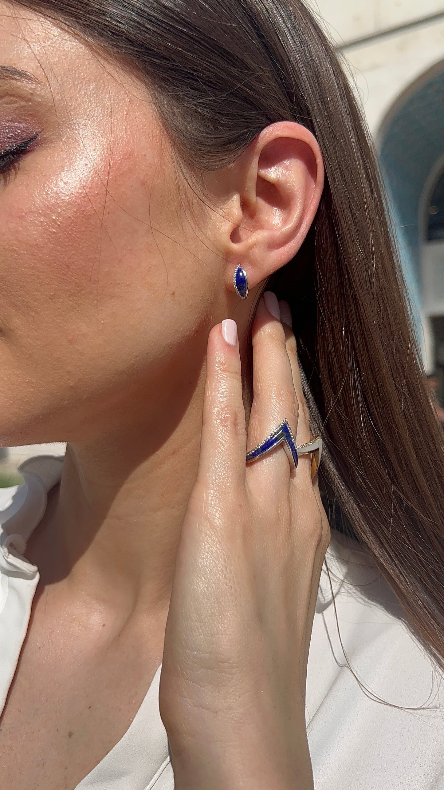 Lapis Lazuli Mini Hoops