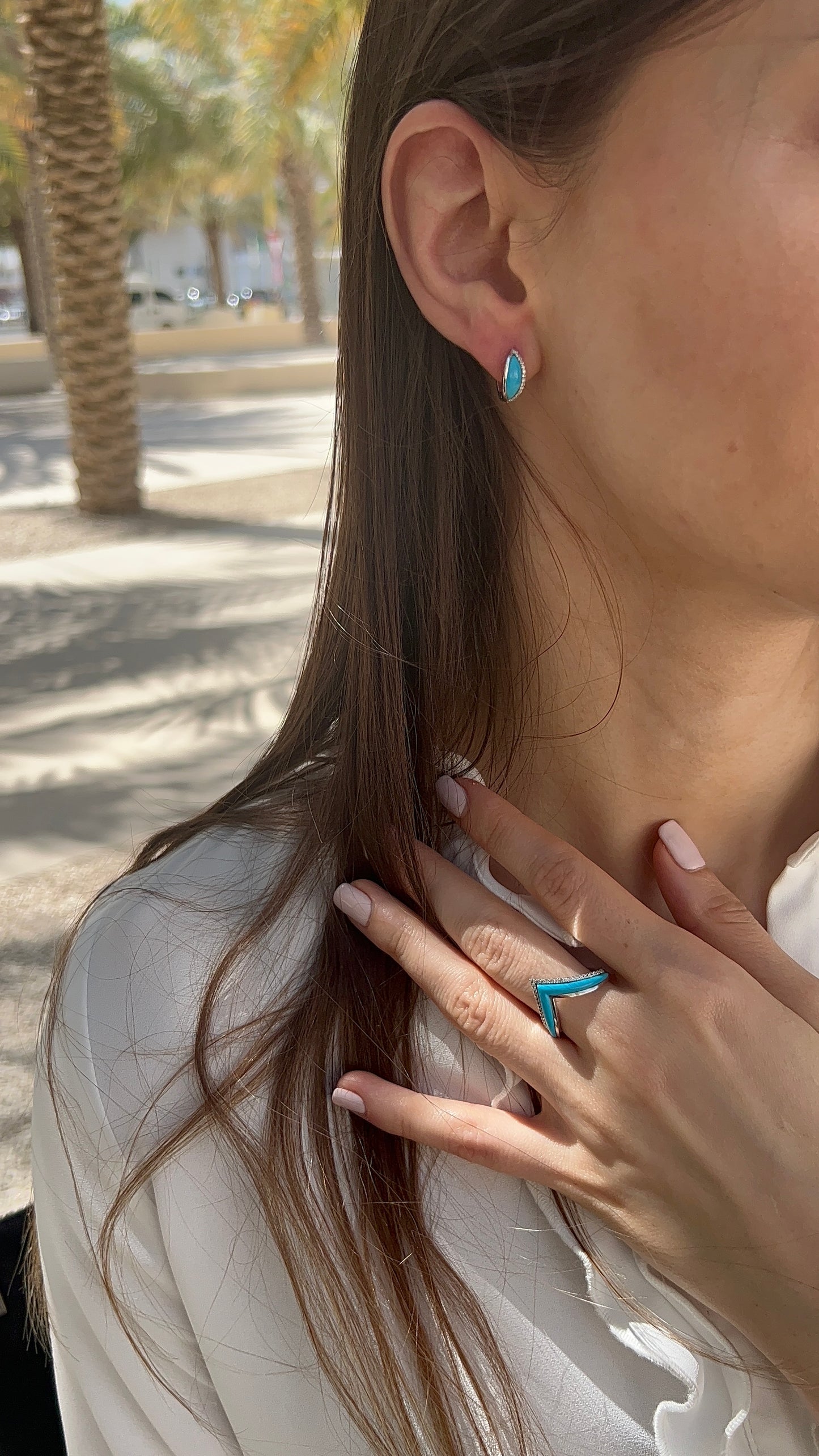 Turquoise Mini Hoops