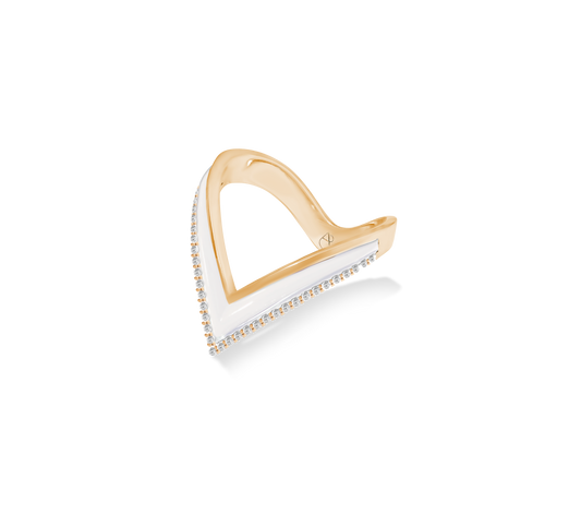 Mother of Pearl Chevron Ring