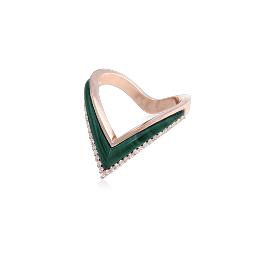 Malachite Chevron Ring