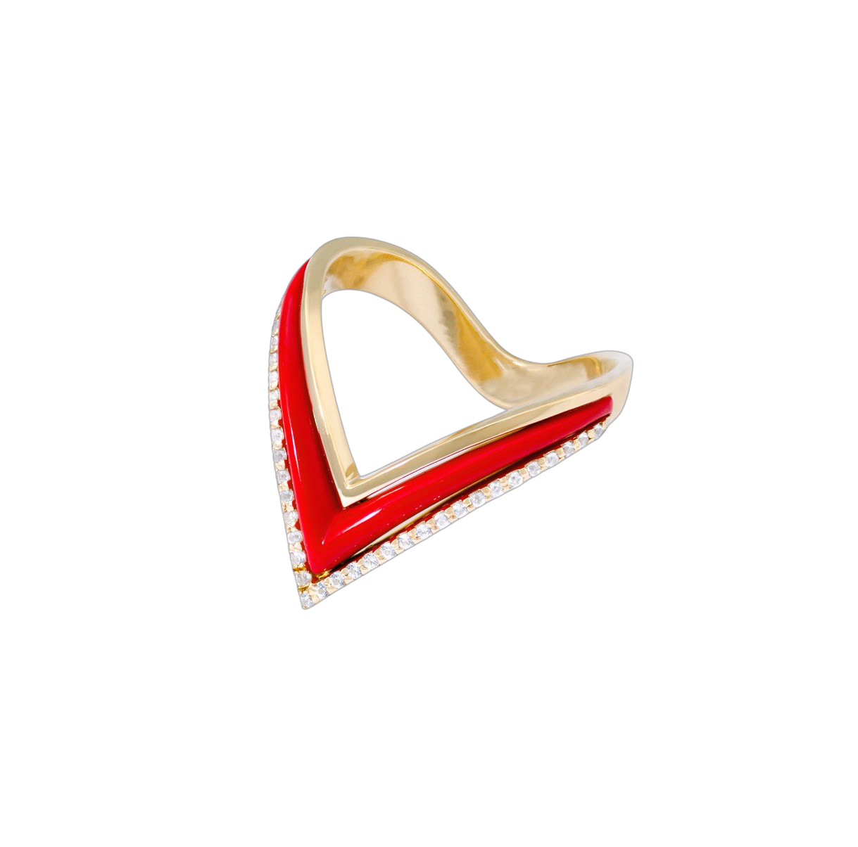 Colored Enamel Chevron Ring